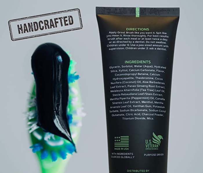 Grind Activated Charcoal Teeth Whitening Fluoride Free Toothpaste