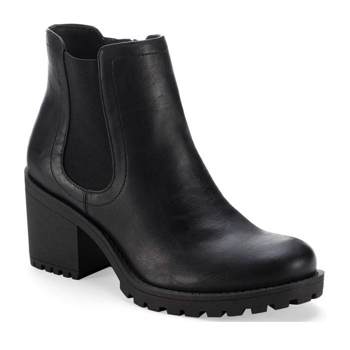 Sun + Stone Morghan Lug Sole Block-Heel Booties