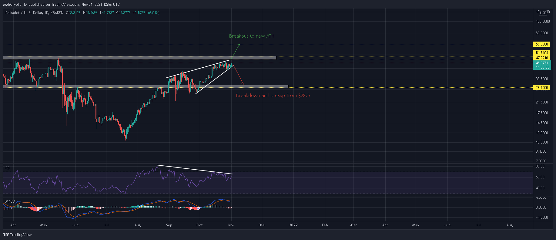 polkadot dailay chart