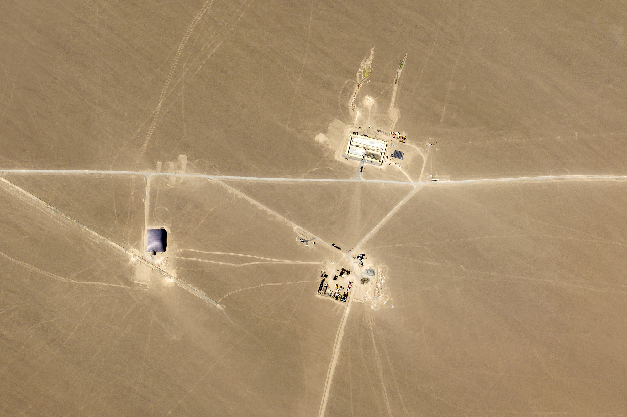 A desert base satellite photo