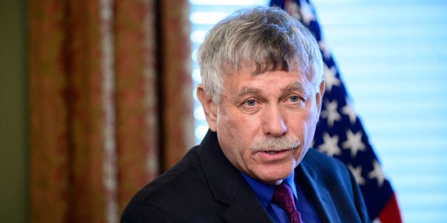 Eric Lander speaks to members of the media after being sworn in by Vice President Kamala Harris in the Eisenhower Executive Office Building in Washington, D.C., on June 2, 2021.