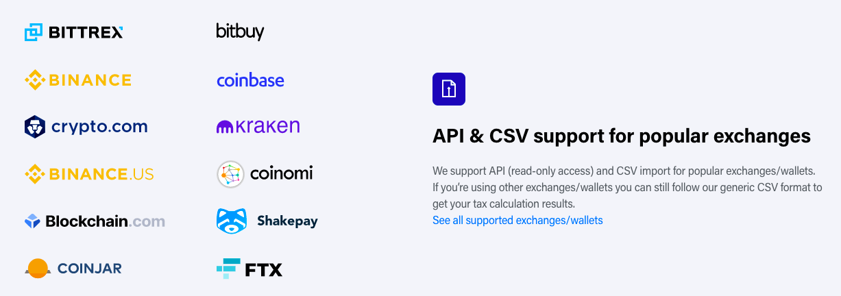 Crypto.com Tax Supported Wallets & Exchanges
