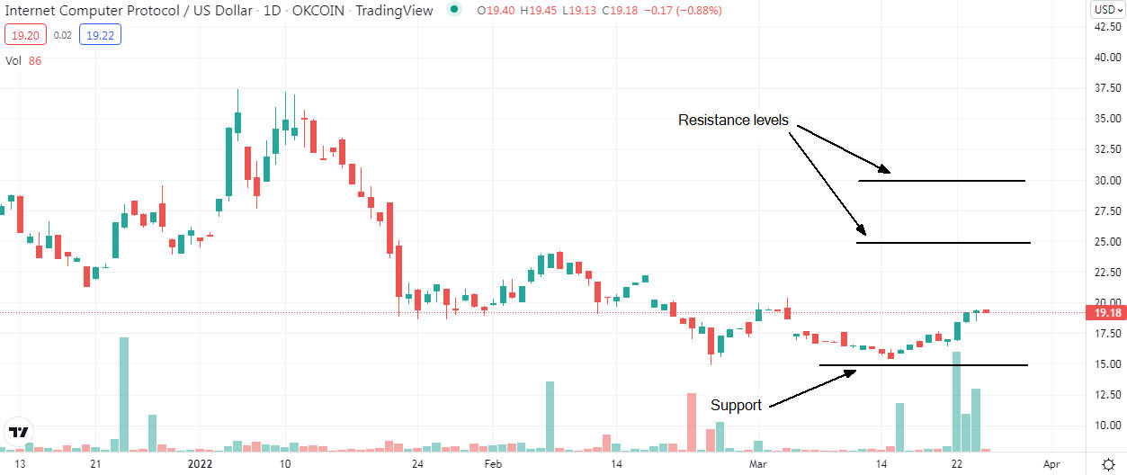 icp daily chart