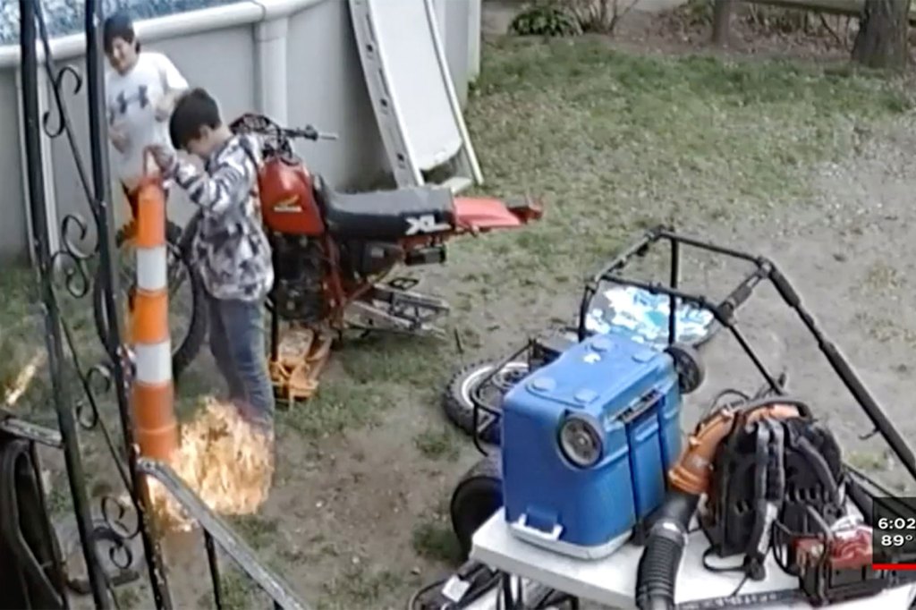 Dominick Krankall and three other children were lighting fires and kicking a soccer ball together, a video released Friday shows.