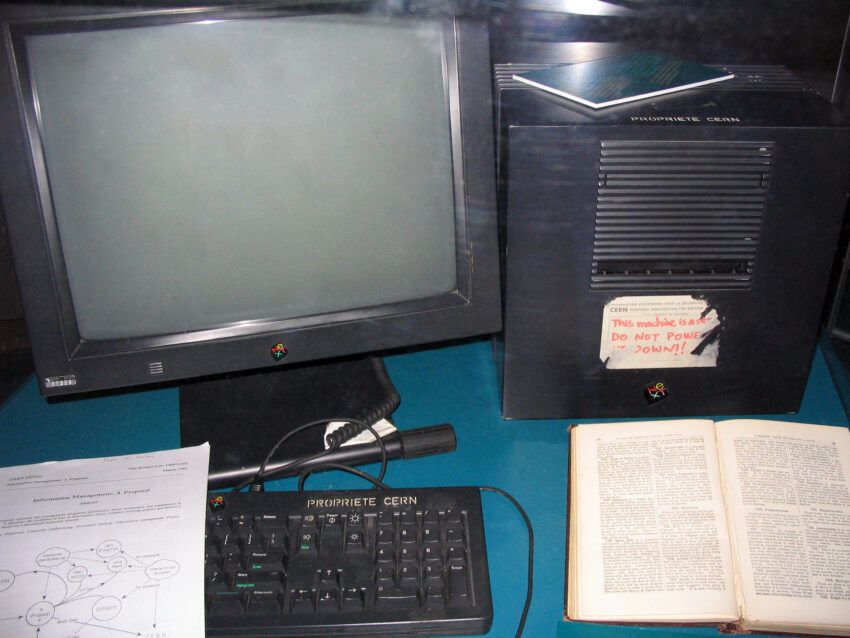 Tim Berners-Lee’s first web server in the world.