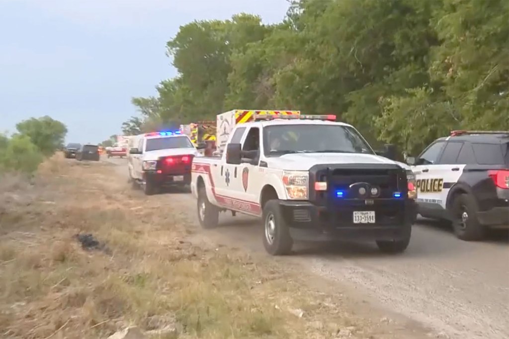 Medics arrive to the scene.