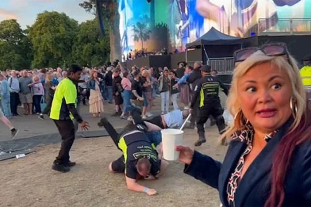 Concertgoers in the UK start throwing punches while the Eagles play "Take It Easy."