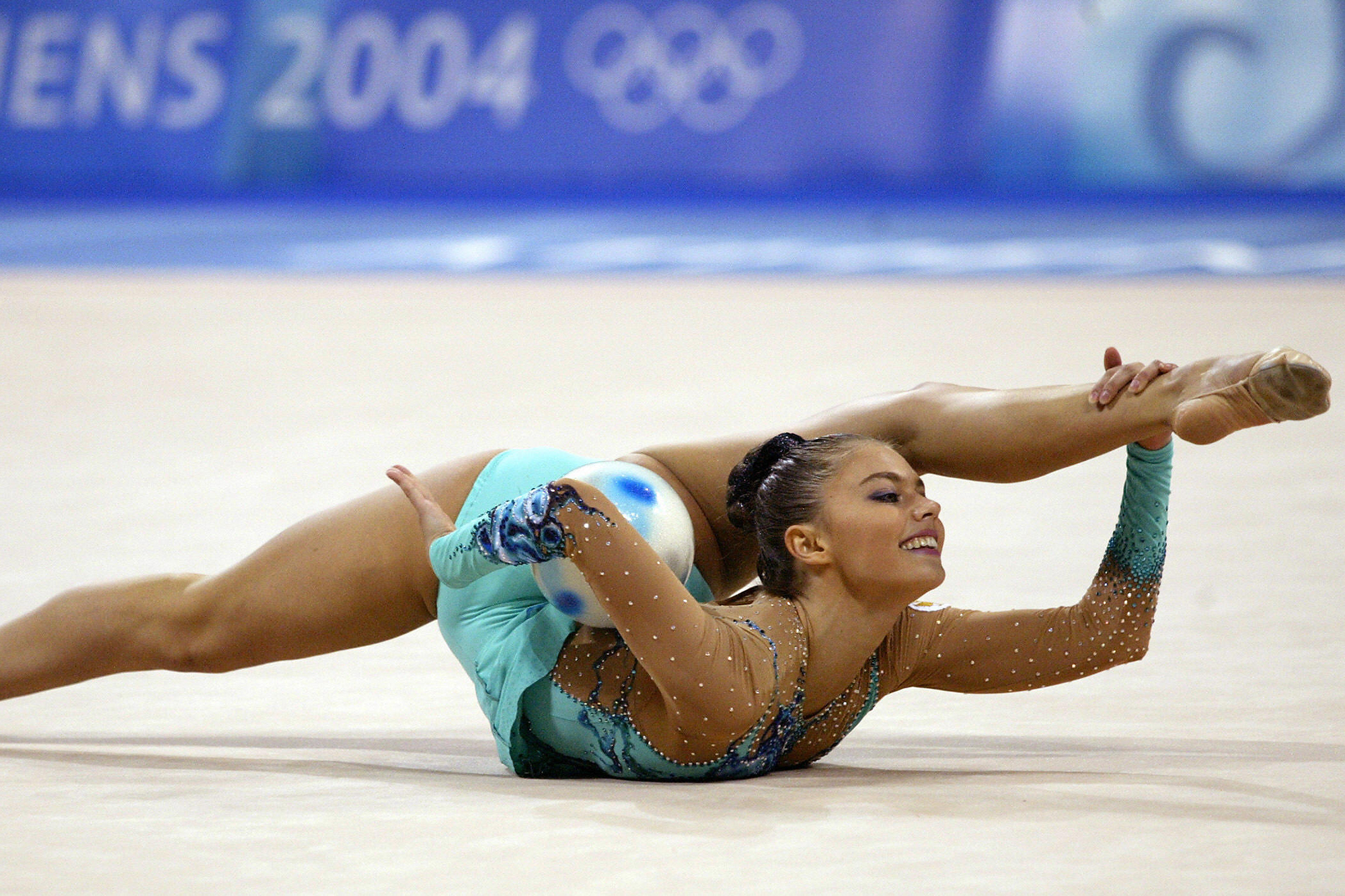 Alina Kabaeva at the Athens 2004 Olympics Games.