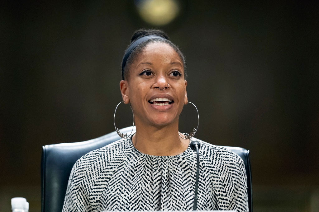 Khiara Bridges accused Hawley of "denying that trans people exist" at the hearing.