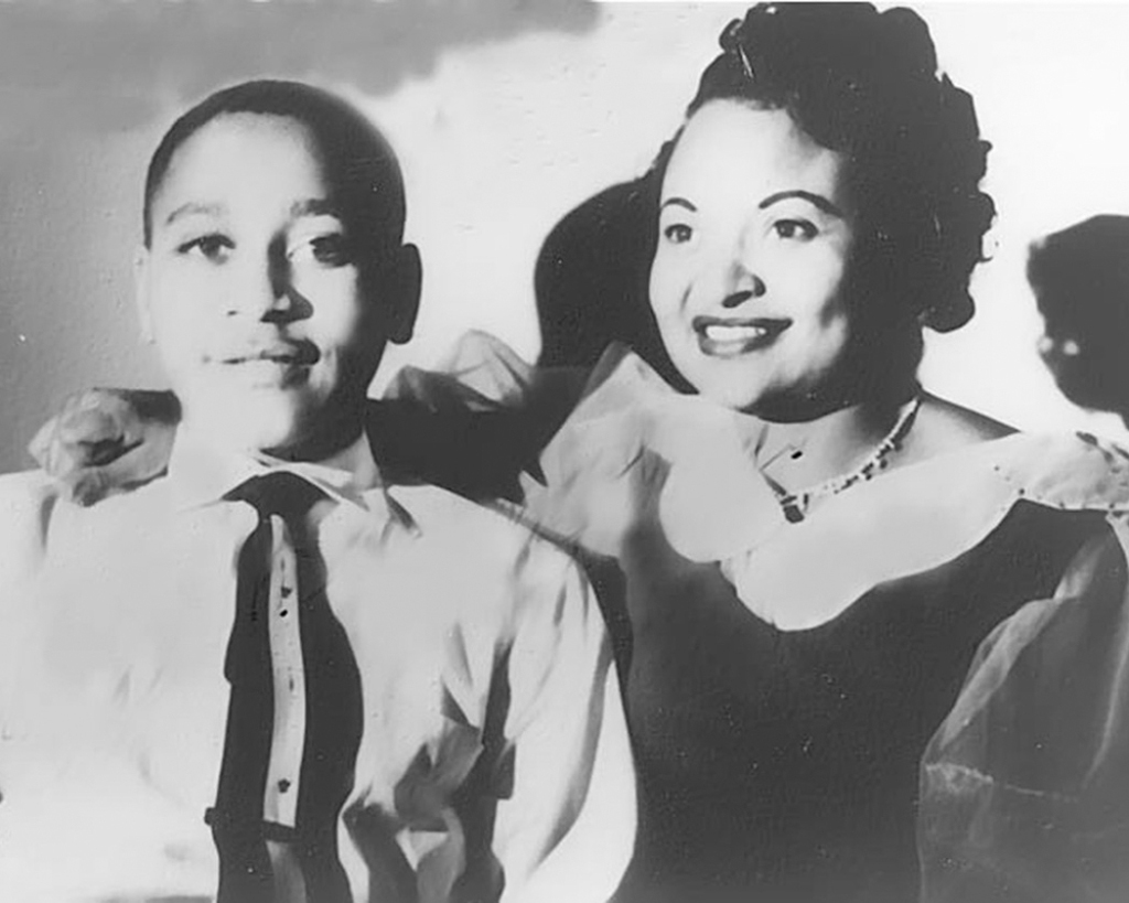 A photo of Emmett Louis Till and his mother Mamie Till Mobley, as seen in THE UNTOLD STORY OF EMMETT LOUIS TILL.