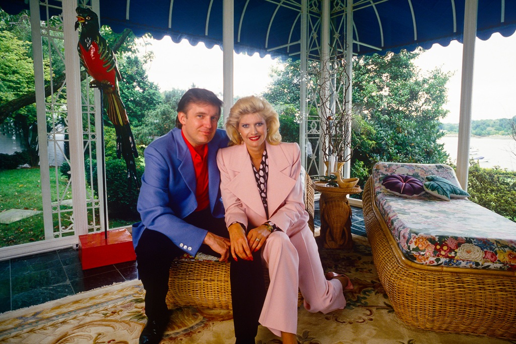 Donald Trump with first wife, Ivana, at their Greenwich, Conn. mansion in 1987.