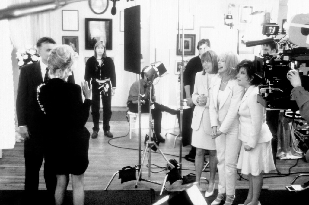 "The First Wives Club," Ivana Trump (left front), from left, Diane Keaton, Goldie Hawn, Bette Midler