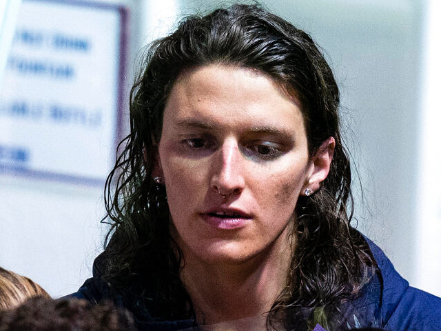 Lia Thomas during a swim meet, Saturday, January 8, 2022, in Philadelphia, PA. (Photo by Chris Szagola/AP)