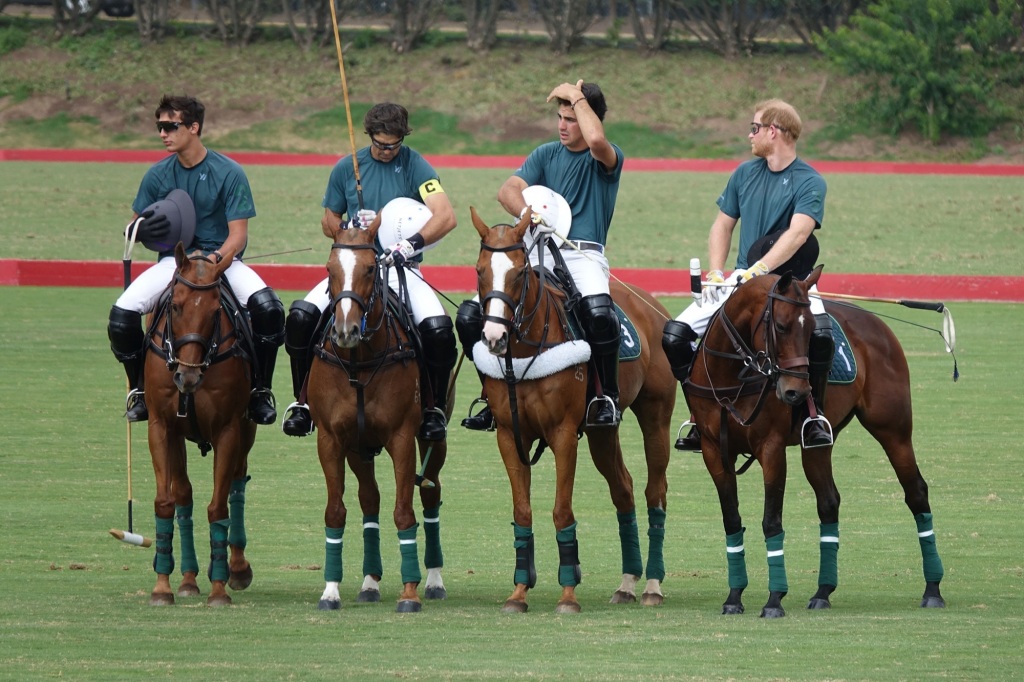 Prince Harry and friends playing polo in Santa Barbara.