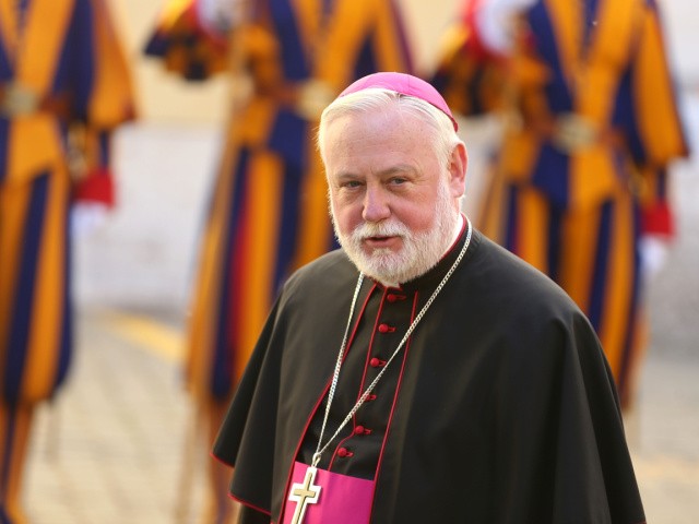 Vatican Secretary for Relations with States (Vatican foreign Minister) British Archbishop Paul Richard Gallagher arrives at the Paul VI Hall private studio as President of Cuba Raul Castro meets Pope Francis on May 10, 2015 in Vatican City, Vatican. (Photo by Franco Origlia/Getty Images)