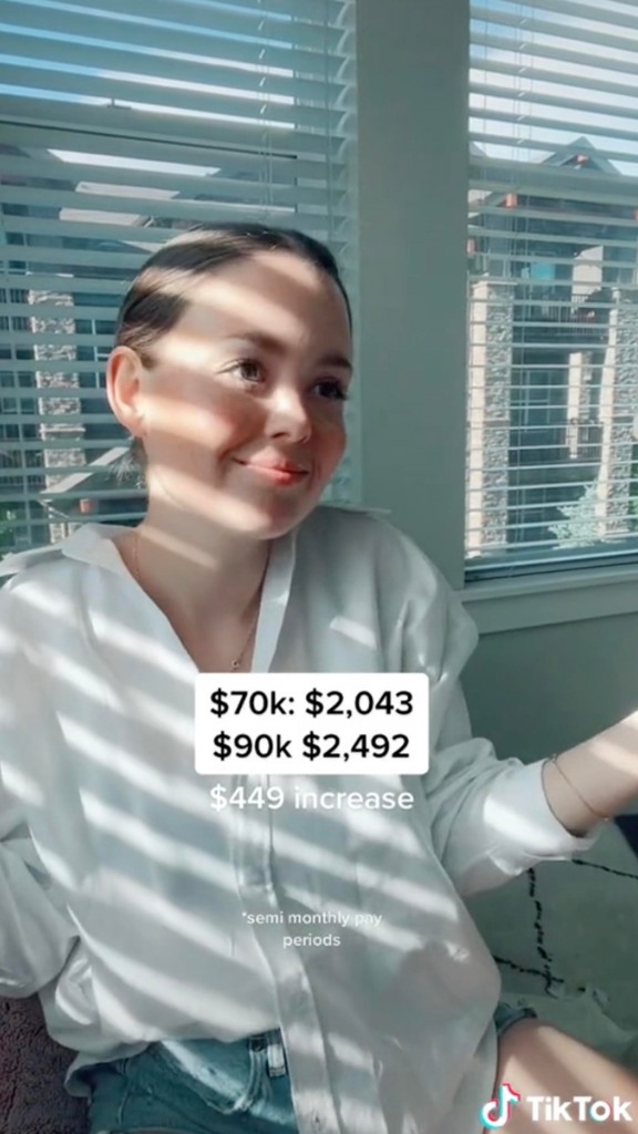 Lexi Larson posted a video noting how much her paychecks increased after getting a $20K raise