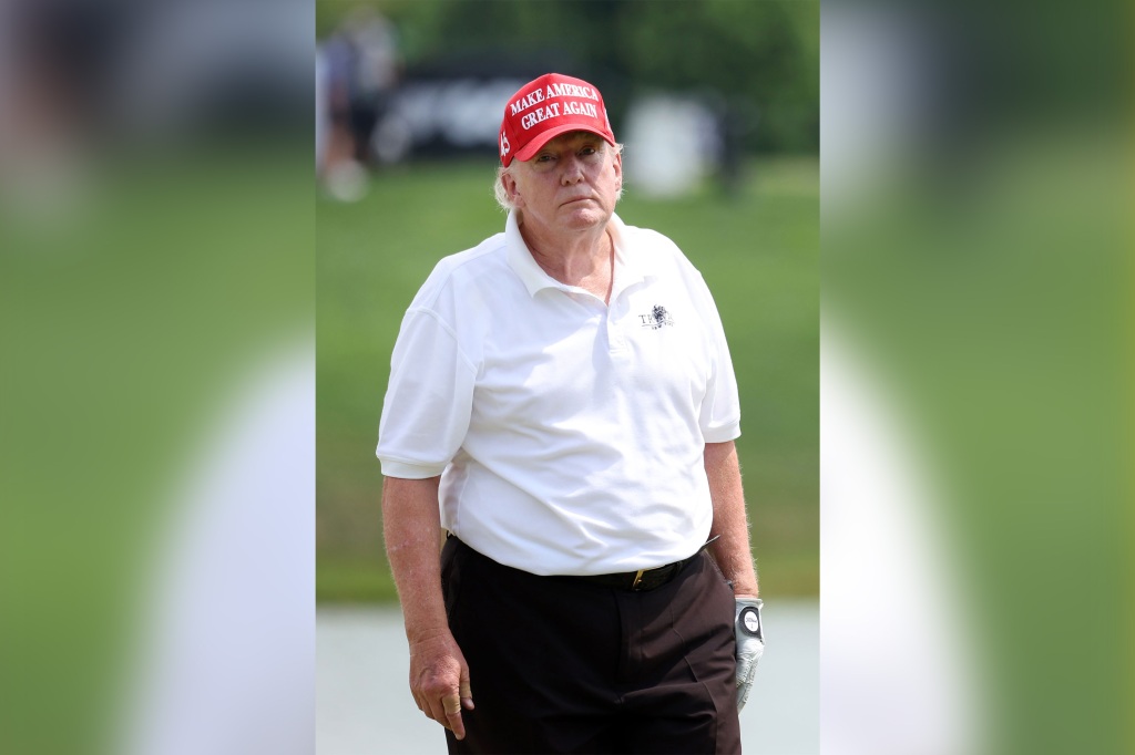 Donald Trump on golf course. 