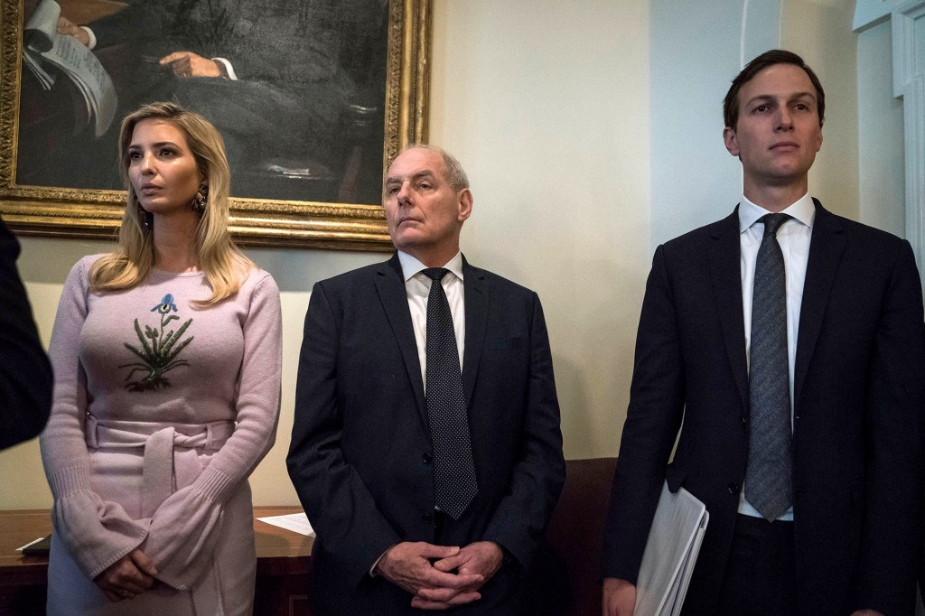Ivanka Trump, former Chief of Staff John Kelly and former White House senior adviser Jared Kushner
