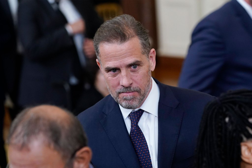 Hunter Biden leaves after President Joe Biden awarded the Presidential Medal of Freedom to 17 people during a ceremony in the East Room of the White House in July. 