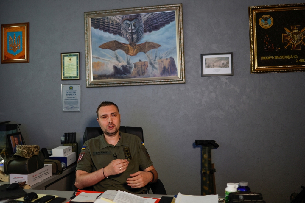 Major General Kyrylo Budanov speaks during an interview. 