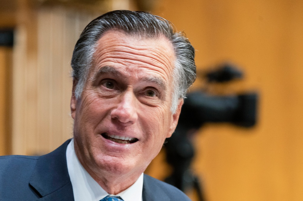 Sen. Mitt Romney, R-Utah, questions witnesses during a Senate Health, Education, Labor, and Pensions Committee hearing to examine an update on the ongoing Federal response to COVID-19.