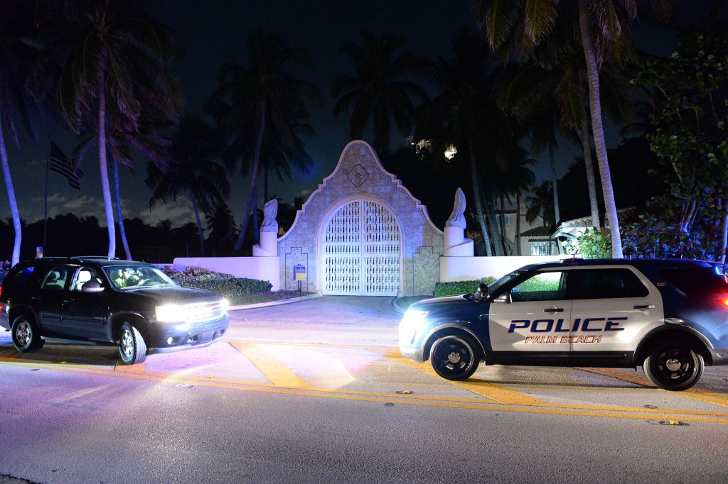Trump Supporters are seen at the gates of Former President Trump's Florida Residents as the FBI executed a search warrant Monday at Donald Trump's Mar-a-Lago resort in Palm Beach, Florida, as part of an investigation into the handling of presidential documents, including classified documents on August 8, 2022 in West Palm Beach Florida. 