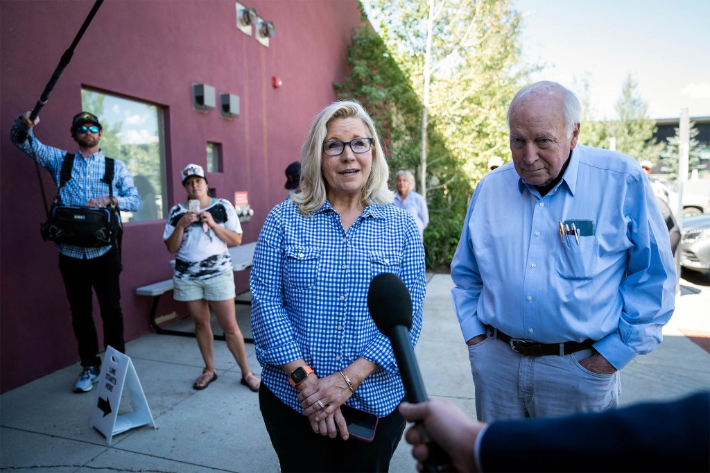 Cheney's father former Vice President Dick Cheney campaigned on her behalf.