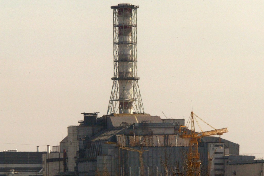 The sarcophagus covering the Chernobyl nuclear power station's damaged Reactor No. 4 crumbles nearly 20 years after it's explosion.