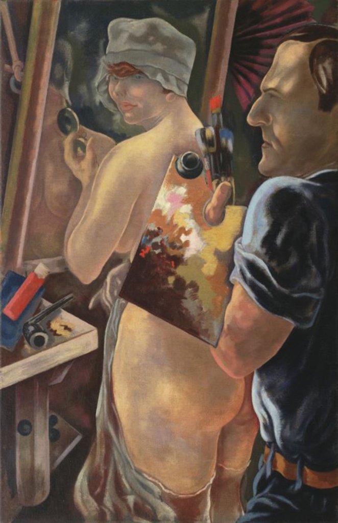 Self Portrait with Model by George Grosz