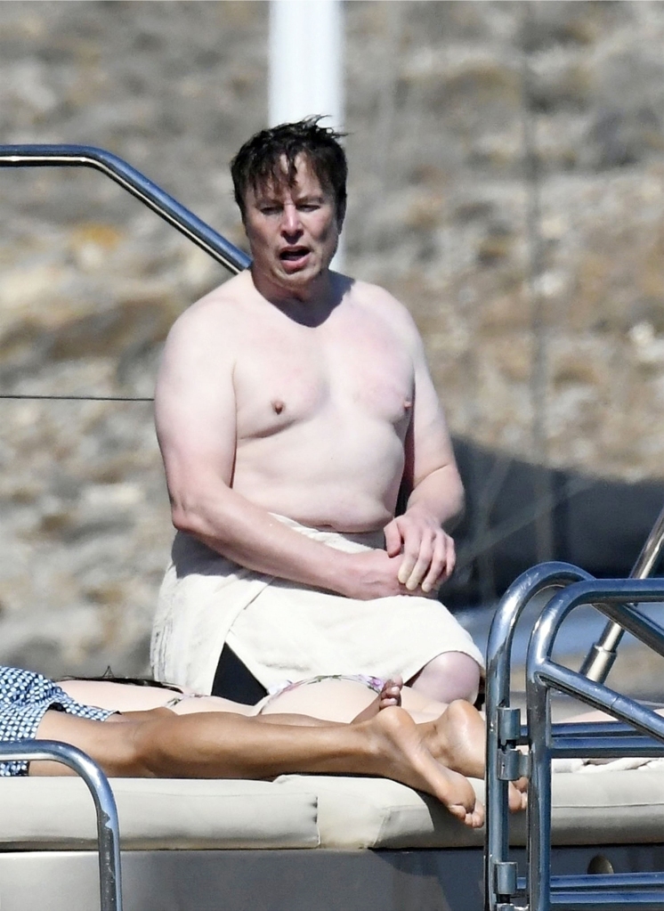 Elon Musk shirtless