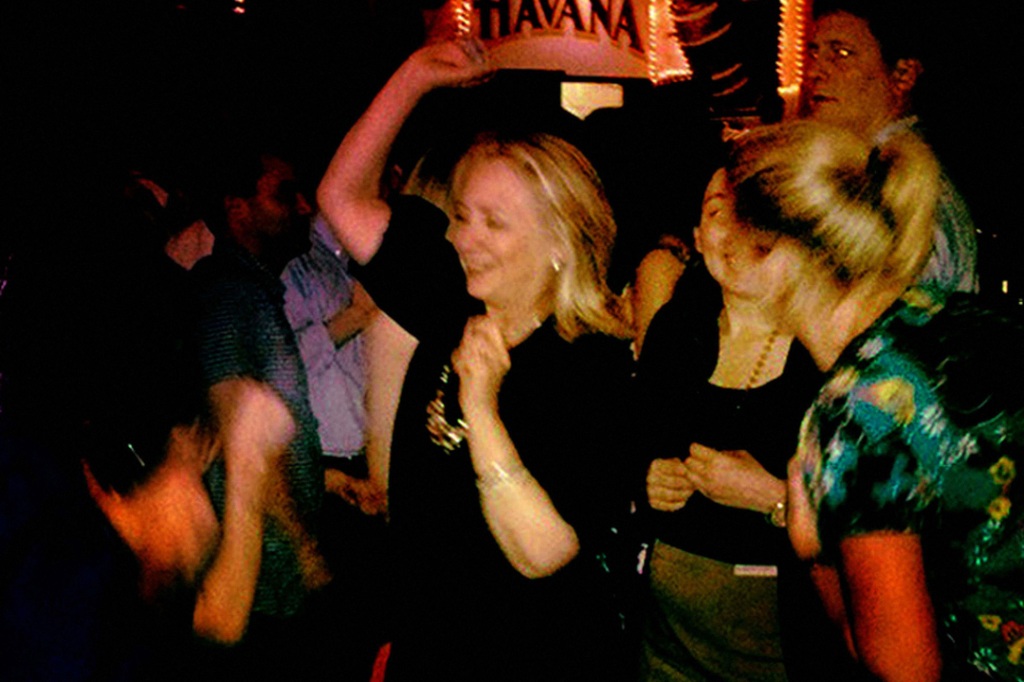 Then-Secretary of State Hillary Clinton dancing in Colombia in 2012.