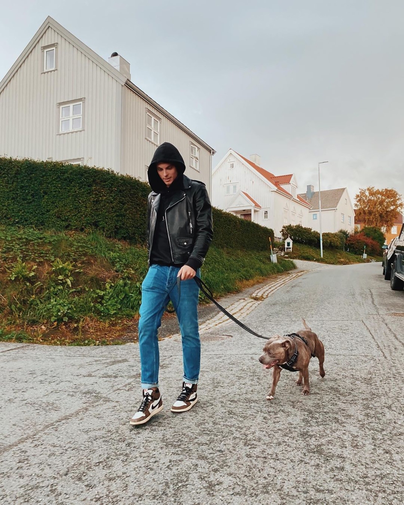 Though Witz&oslash;e doesn't have any human roommates, he shares his penthouse in Oslo with his Staffordshire bull terrier, Aro. 