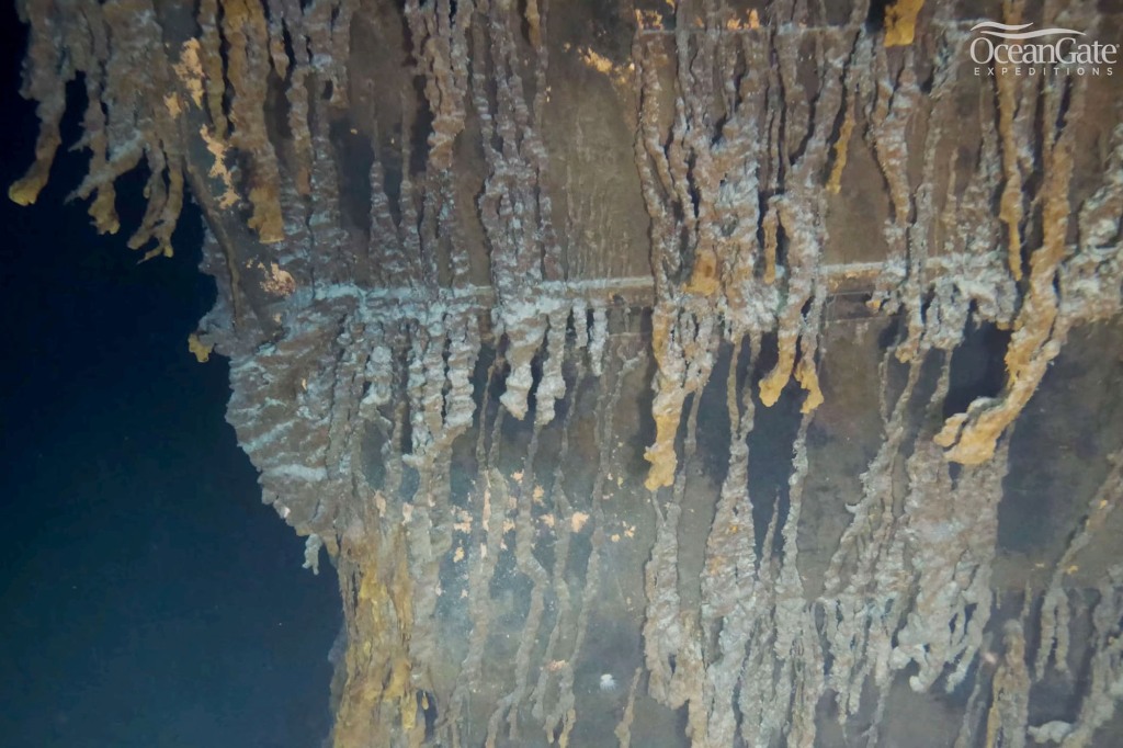 The video - which was released by the OceanGate Expeditions - is "the very first 8K video" show the hull of the sunken vessel.