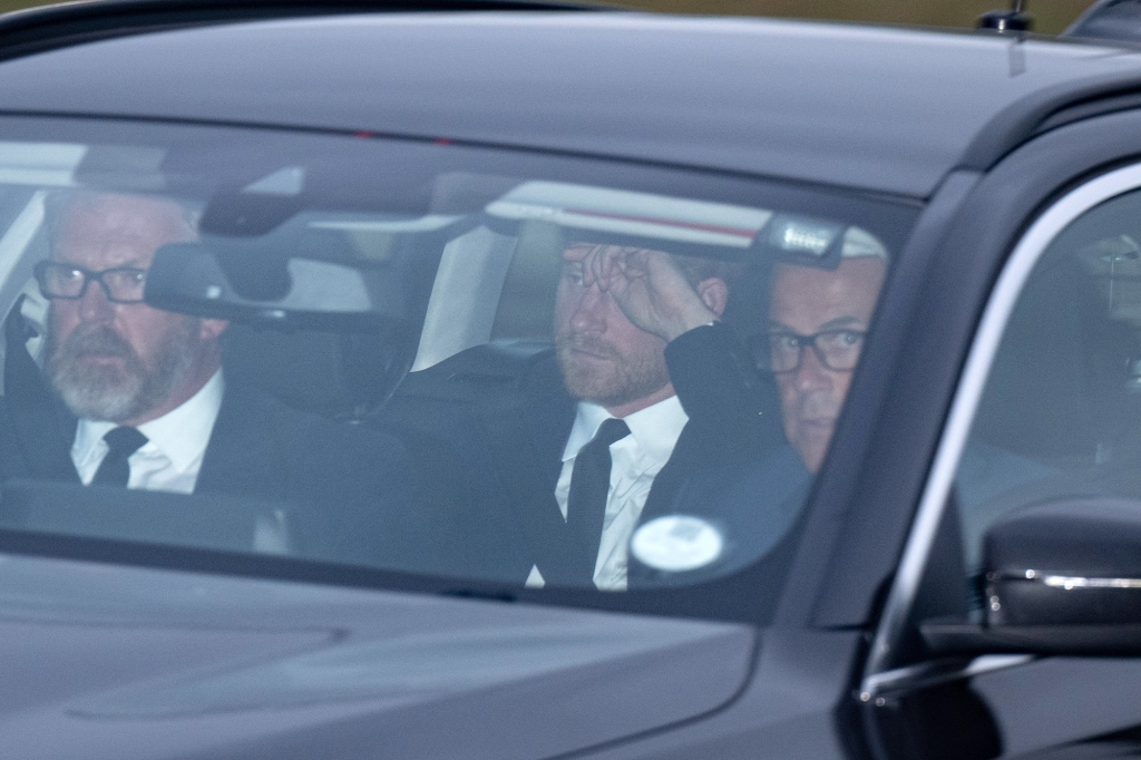 Prince Harry arriving at Balmoral Castle after the death of his grandmother Queen Elizabeth II.