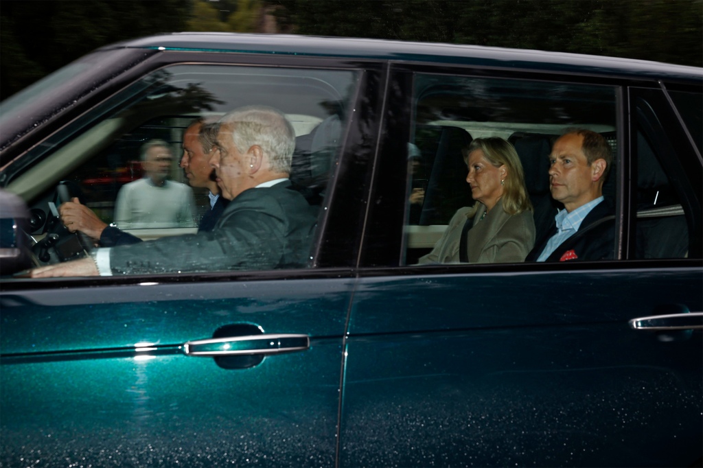 Prince William arriving at Balmoral with Prince Andrew, Prince Edward and Edward's wife Sophie on September 8, 2022.