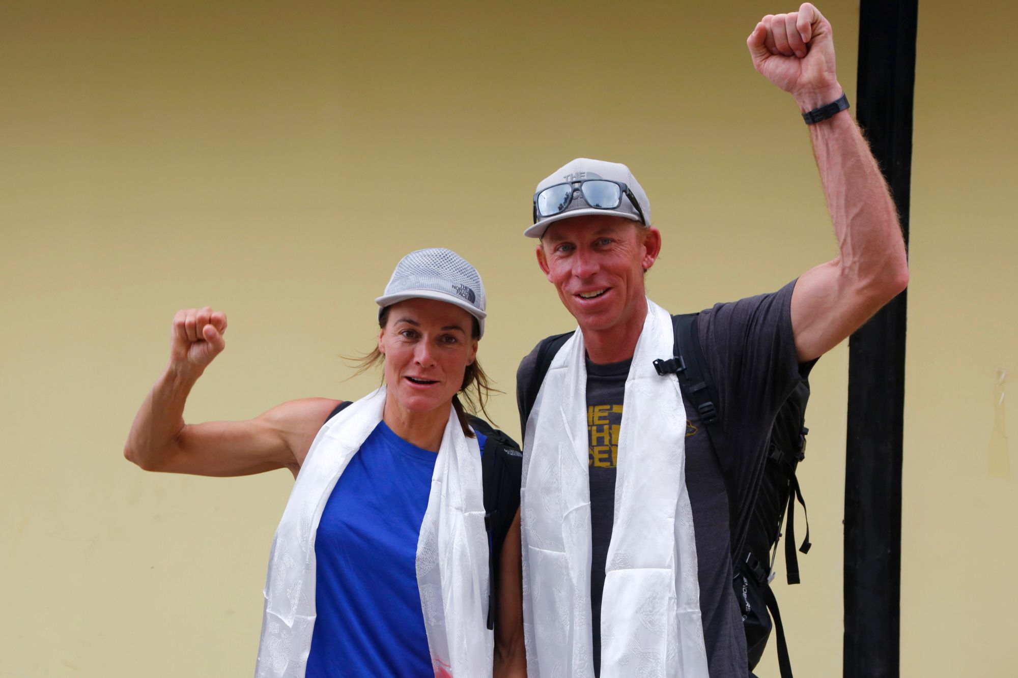 Hilaree Nelson was skiing with her partner, James Morrison (right), when she fell off the mountain.