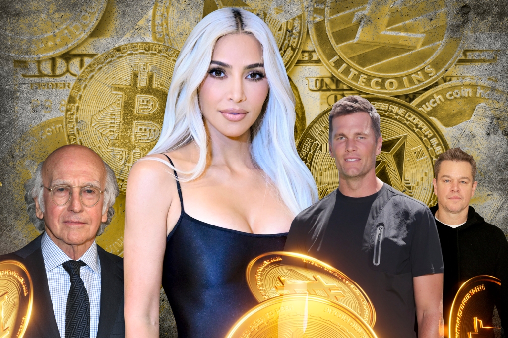 celebrities, bitcoin illustration