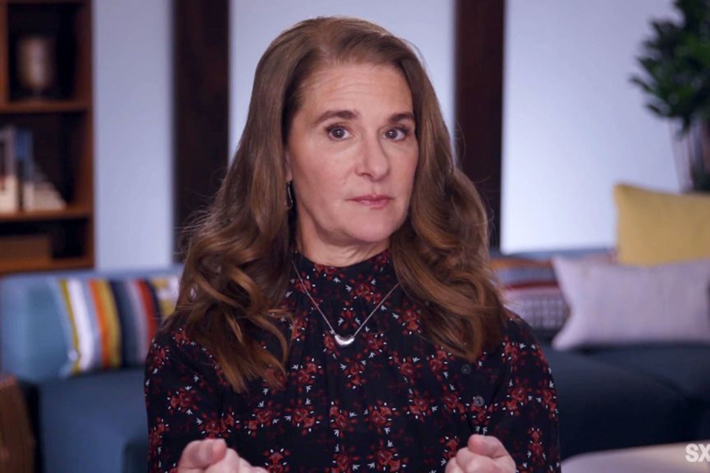 Melinda Gates speaks at the featured session, 